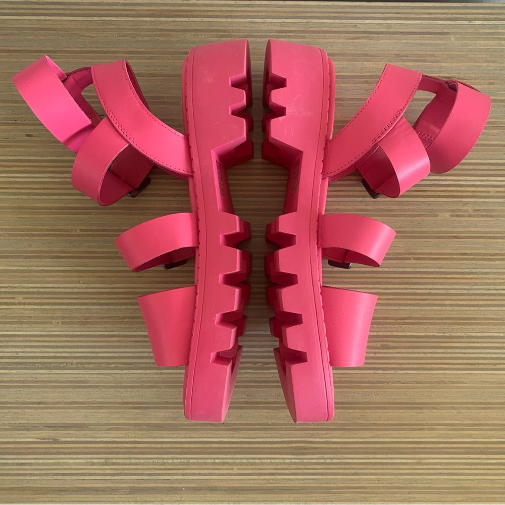 Like New Anthropologie Silent D Friand Gladiator Platform Sandals Shoes Pink 8.5 - Picture 5 of 9